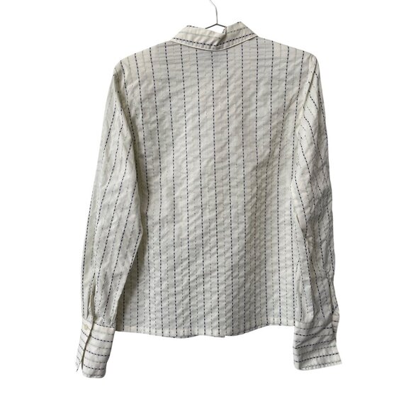 Vintage 90s Koret Button Front Shirt Size Small Stripe Embroided Deadstock NEW - Picture 2 of 7